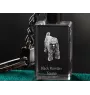 Black Russian Terrier, Chornyi Terrier - Crystal key ring with dog photo, illuminated key ring, unique gift by Art-Dog brand