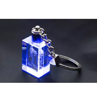 Black Russian Terrier, Chornyi Terrier - Crystal key ring with dog photo, illuminated key ring, unique gift by Art-Dog brand