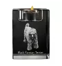 Terrier noir russe - Bougeoir avec photo de chien, porte bougie en cristal, cadeau personnalisé par la marque Art-Dog
