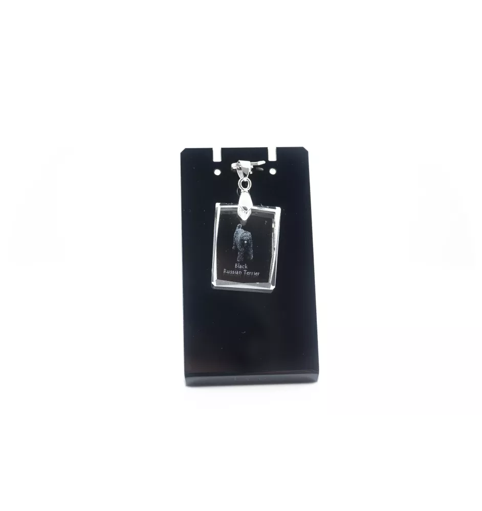 Terrier noir russe - Pendentif chien en cristal, collier photo, bijoux uniques par Art-Dog
