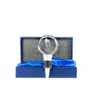 Czarny terier rosyjski stopper kryształowy  do wina z psem Art-Dog