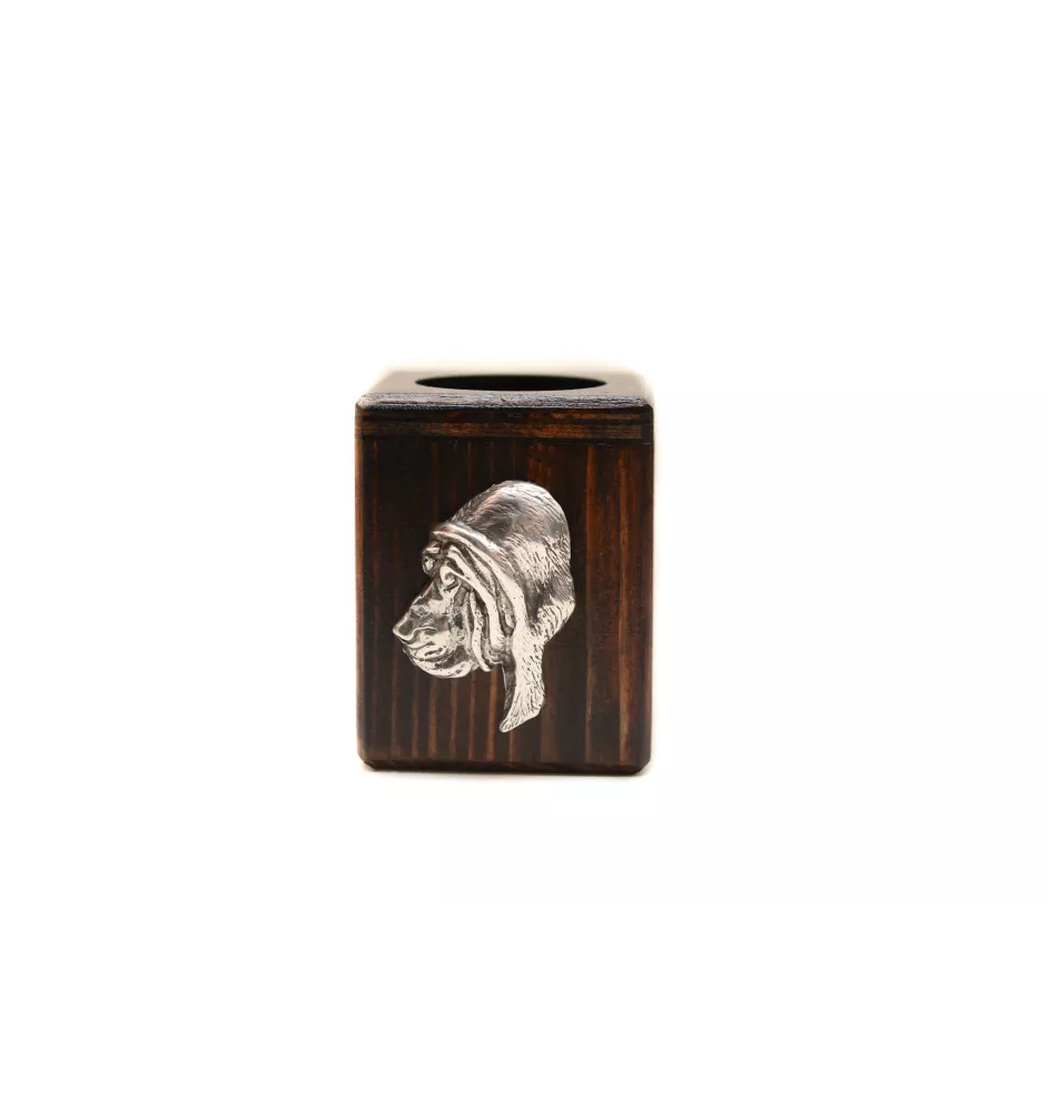 Bloodhound, St. Hubert Hound, Sleuth-hound - wooden candle holder with a dog, a unique souvenir after losing a dog, a handicraft from the Art-Dog brand