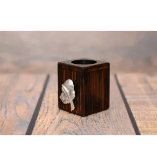 Bloodhound, St. Hubert Hound, Sleuth-hound - wooden candle holder with a dog, a unique souvenir after losing a dog, a handicraft from the Art-Dog brand