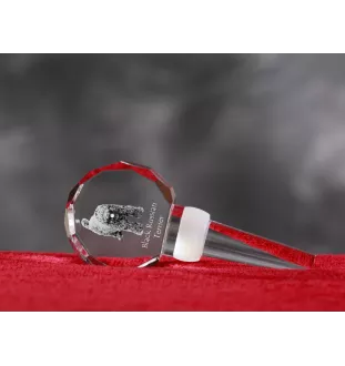 Czarny terier rosyjski grubszy stopper do wina z psem Art-Dog