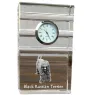 Black Russian Terrier, Chornyi Terrier - glass clock with a photo, photo of a dog in crystal, personalized standing office clock by Art-Dog brand
