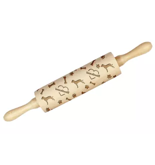 Bluthund, Bloodhound, Chien de St Hubert - Nudelholz mit Hund, Verzieren von Keksen mit einem Nudelholz in Mustern, Geschenk für den Keramiker der Marke Art-Dog