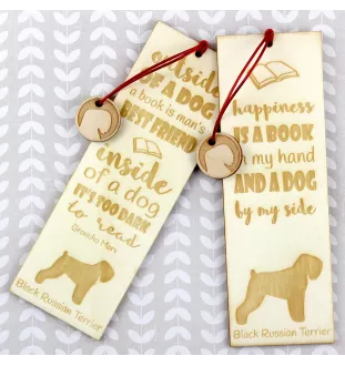 Russischer Schwarzer Terrier, Russkiy Tchiorny Terrier - Lesezeichen mit Hund, personalisiertes Lesezeichen, Geschenk für Bücherwurm von der Marke Art-Dog