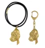 Bloodhound, St. Hubert Hound, Sleuth-hound - keychain and necklace with a dog in a box, high-quality gold-plated product, Art-Dog brand