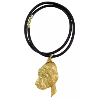 Bloodhound, St. Hubert Hound, Sleuth-hound - keychain and necklace with a dog in a box, high-quality gold-plated product, Art-Dog brand