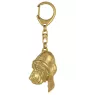 Chien de Saint Hubert, Bloodhound - porte-clés et collier avec chien dans une boîte, produit plaqué or de haute qualité, marque Art-Dog