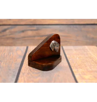 Russischer Schwarzer Terrier, Russkiy Tchiorny Terrier - Holzkerzenhalter mit Hund, Teelichthalter, Gedenkstätte für den Hund der Marke Art-Dog