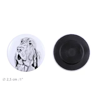 Bluthund, Bloodhound, Chien de St Hubert Magnet mit einem Hundepfotenabdruck, außergewöhnlich leicht, starker Magnet, handgefertigtes Produkt der Marke Art-Dog