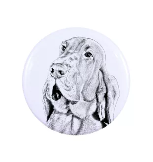 Chien de Saint Hubert, Bloodhound - aimant avec un œil de chien, exceptionnellement léger, aimant puissant, produit fabriqué à la main par la marque Art-Dog