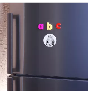 Bluthund, Bloodhound, Chien de St Hubert Magnet mit einem Hundepfotenabdruck, außergewöhnlich leicht, starker Magnet, handgefertigtes Produkt der Marke Art-Dog