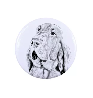 Chien de Saint Hubert, Bloodhound - badge avec votre chien, ajoutez votre propre photo, marque Art-Dog