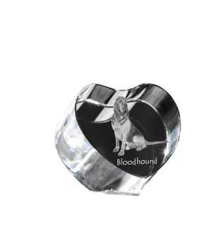 Bloodhound, St. Hubert Hound, Sleuth-hound - a photo of a dog in crystal, crystal heart, unique photo frame from the Art-Dog brand