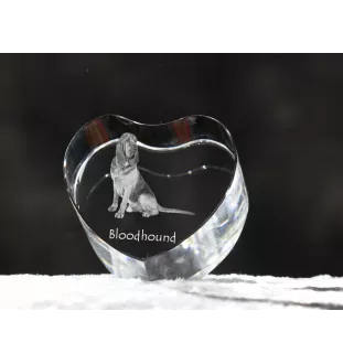 Bloodhound serce kryształowe z psem Art-Dog