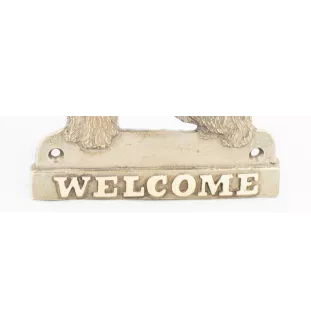 Black Russian Terrier, Chornyi Terrier - a door sign with a dog, a brass welcome plaque, a unique sign with the inscription Welcome from the Art-Dog brand