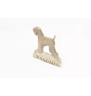 Black Russian Terrier, Chornyi Terrier - a door sign with a dog, a brass welcome plaque, a unique sign with the inscription Welcome from the Art-Dog brand