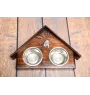 Bloodhound, St. Hubert Hound, Sleuth-hound - wooden stand with bowls for a dog, decorative dog bowls, a gift for adopting a dog from the Art-Dog brand