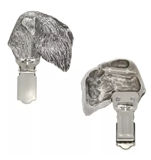 Terrier noir russe - broche avec pince, support pour numéro de départ, épingle argentée pour exposition de chiens de la marque Art-Dog
