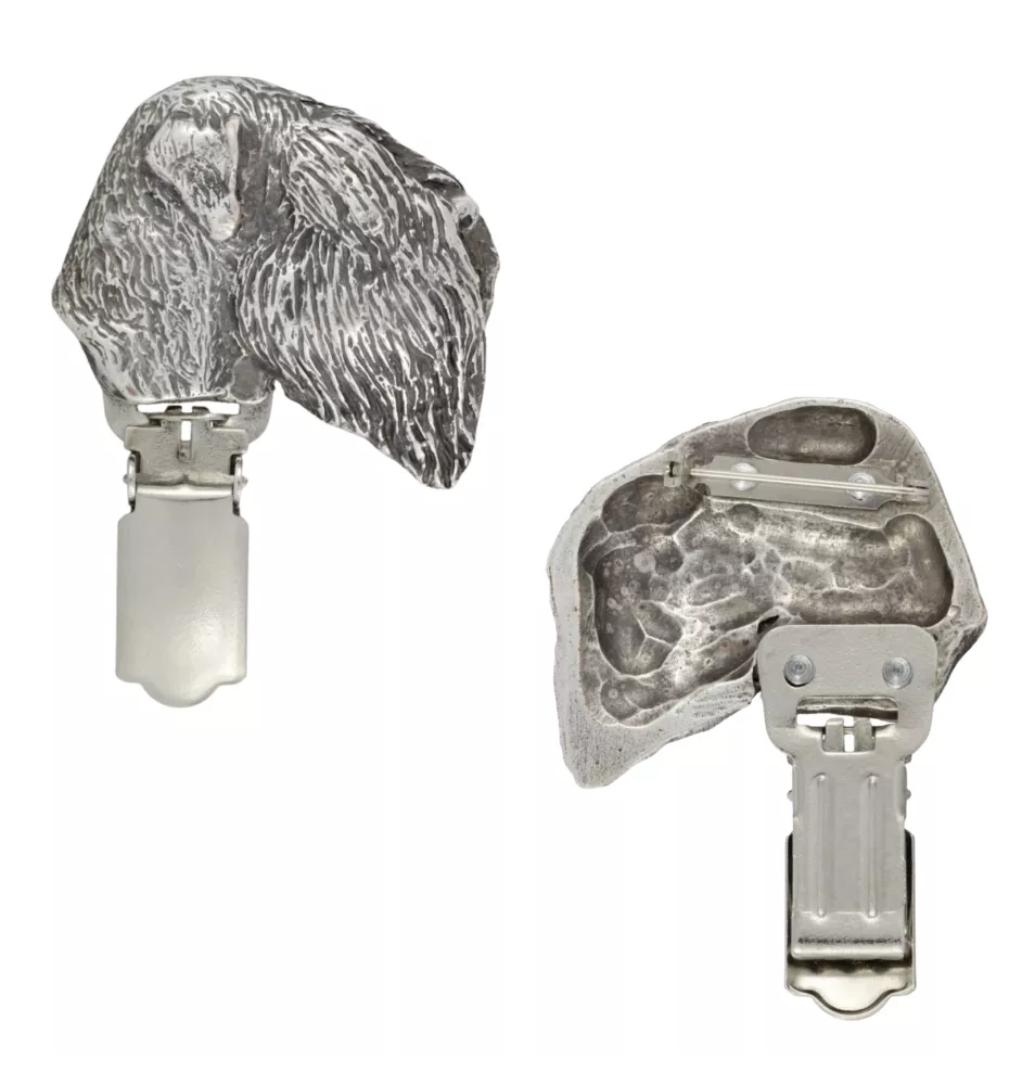 Terrier noir russe - broche avec pince, support pour numéro de départ, épingle argentée pour exposition de chiens de la marque Art-Dog