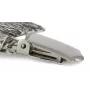 Black Russian Terrier, Chornyi Terrier - brooch with a clip, holder for a start number, silver-plated dog show pin from the Art-Dog brand