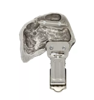 Terrier noir russe - broche avec pince, support pour numéro de départ, épingle argentée pour exposition de chiens de la marque Art-Dog