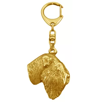 Czarny terier rosyjski brelok i naszyjnik pozłacane w pudełku Art-Dog