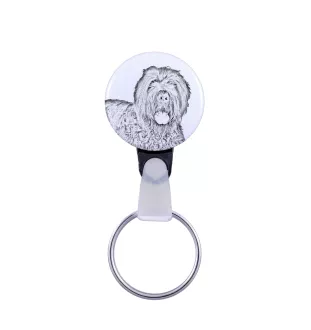 Black Russian Terrier, Chornyi Terrier - keychain with a dog portrait, pendant with the brand's own Art-Dog graphics