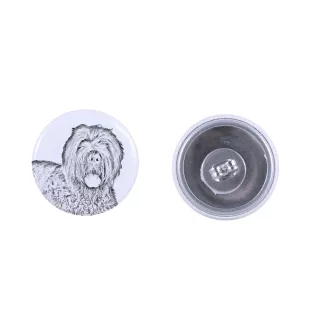 Czarny terier rosyjski kolczyki z psem mały Art-Dog