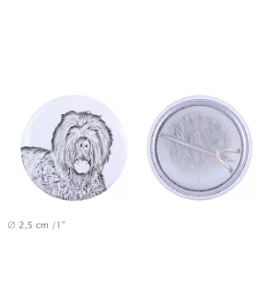 Russischer Schwarzer Terrier, Russkiy Tchiorny Terrier - Anstecknadel mit Ihrem Hund, fügen Sie Ihr eigenes Foto hinzu, Marke Art-Dog