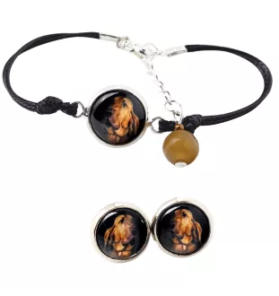 Chien de Saint Hubert, Bloodhound - ensemble de bijoux avec votre photo, accessoire féminin, article fait main, produit fabriqué à la main avec passion pour la création de la marque Art-Dog