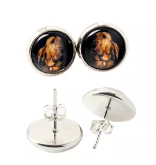 Bluthund, Bloodhound, Chien de St Hubert - Ohrringe in einer Schachtel, Ihr Foto, handgefertigter Schmuck, Eigenmarke von Art-Dog.