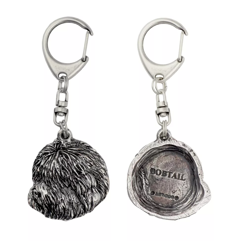 Bobtail, Chien de berger anglais ancestral - Porte-clés argenté avec chien, décoration de sac à main, pendentif de sac à dos par la marque Art-Dog