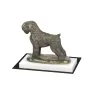 Black Russian Terrier, Chornyi Terrier - dog figurine, figure on a white base, trophy for Art-Dog dog show exhibition