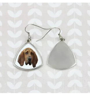 Bloodhound, St. Hubert Hound, Sleuth-hound - earrings with a picture and the inscription geometric dog Art-Dog