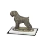 Russischer Schwarzer Terrier, Russkiy Tchiorny Terrier - Hundestatue, Figur auf weißem Marmor, Trophäe für die Art-Dog-Hundeaustellung
