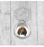 Bluthund, Bloodhound, Chien de St Hubert - geometrischer Schlüsselanhänger mit Foto und Aufschrift Art-Dog