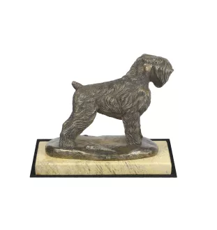 Czarny terier rosyjski statuetka na piaskowym kamieniu Art-Dog