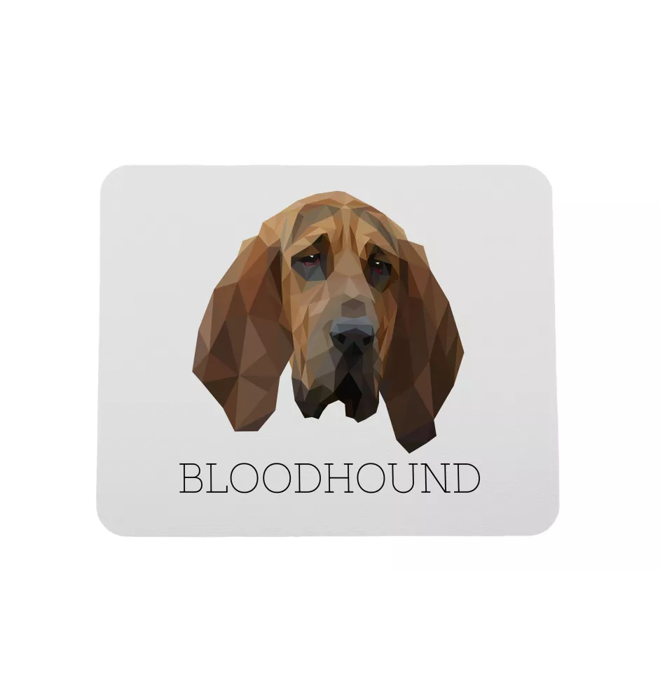 Bloodhound, St. Hubert Hound, Sleuth-hound - geometric mouse pad with a picture and text by Art-Dog
