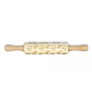 Black Russian Terrier, Chornyi Terrier - small rolling pin with a dog, patterned dough roller, gadget for ceramicists from the Art-Dog brand