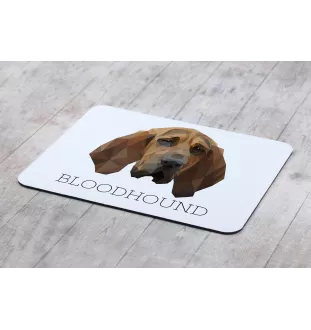 Bloodhound, St. Hubert Hound, Sleuth-hound - geometric mouse pad with a picture and text by Art-Dog