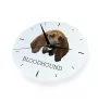 Bluthund, Bloodhound, Chien de St Hubert - geometrische Wanduhr mit Bild und Aufschrift der Marke Art-Dog