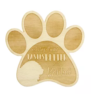 Altenglischer Schäferhund, Bobtail - Tasse Untersetzer, graviert Untersetzer mit Hund, Geschenk für Hundeliebhaber von Art-Dog Marke