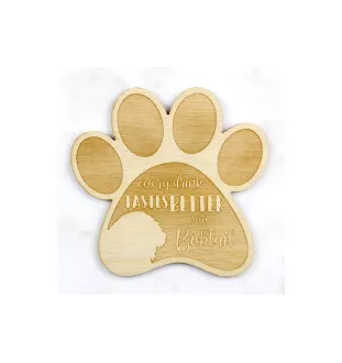 Old English Sheepdog, Bobtail, Bob-tail - Mug coaster, engraved coaster with dog, gift for dog lover by Art-Dog brand