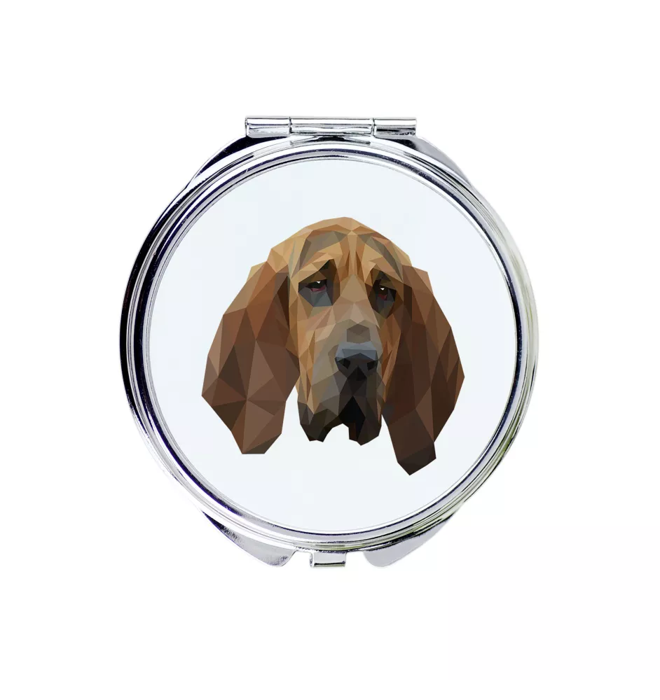 Bloodhound, St. Hubert Hound, Sleuth-hound - mirror with a geometric design and the brand name Art-Dog