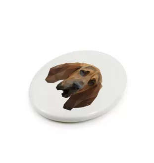 Chien de Saint Hubert, Bloodhound - une plaque avec une photo et un motif géométrique de la marque Art-Dog