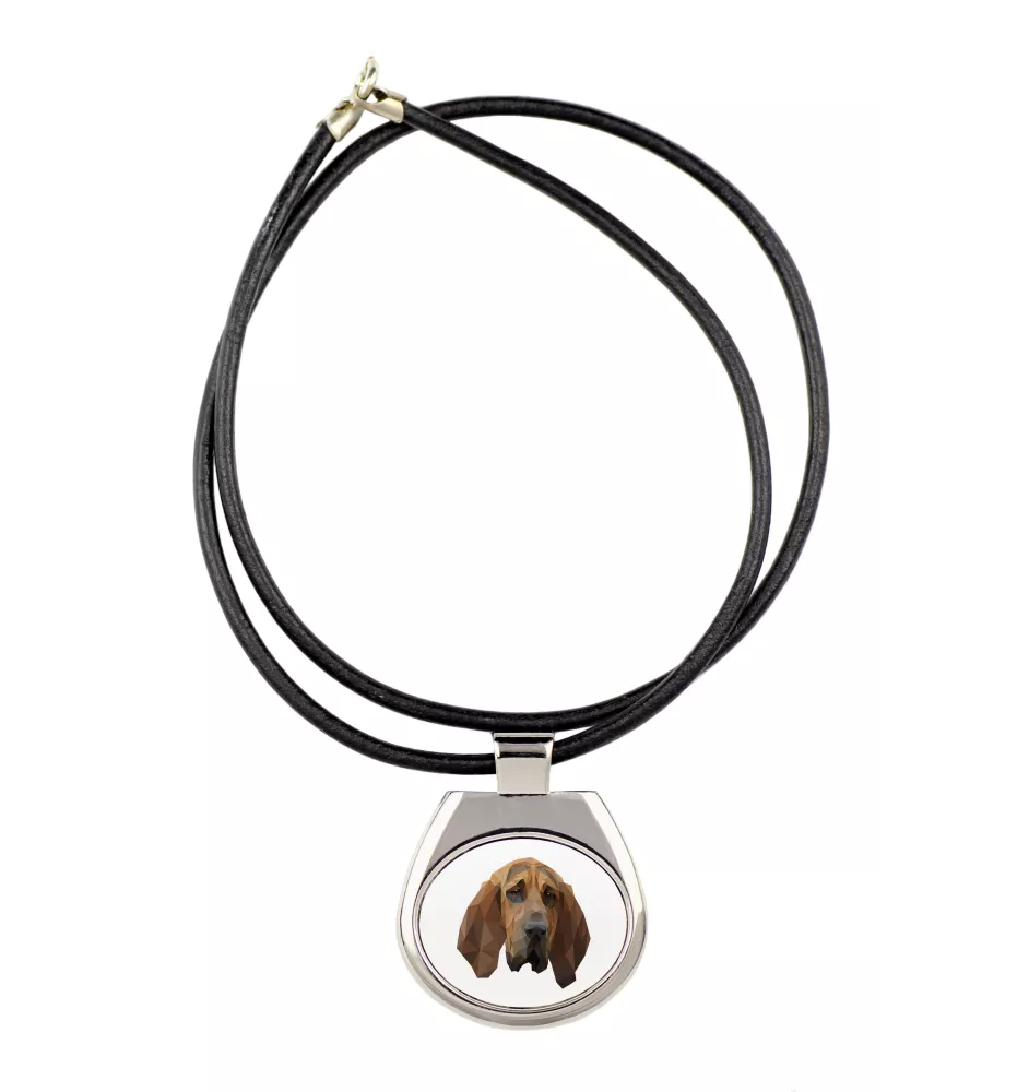Bloodhound, St. Hubert Hound, Sleuth-hound - necklace with a geometric design and the inscription "Art-Dog"