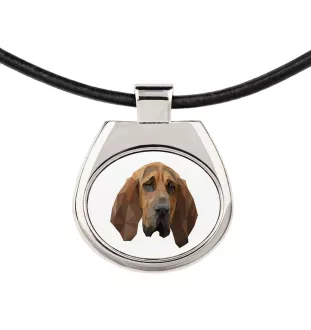 Chien de Saint Hubert, Bloodhound - collier avec une photo et un motif géométrique de la marque Art-Dog